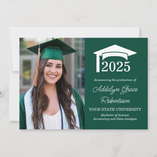 Grüne Uni 3 Foto Abschluss Ankündigung (Vorderseite)