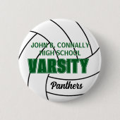 Grüne Uni-Volleyball-Anstecknadel mit Schulgeist Button (Vorderseite)