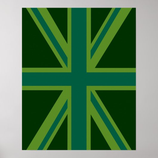 Grüne Union Jack Flagge Dekor Poster (Vorne)