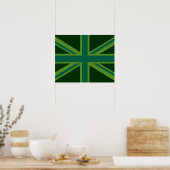 Grüne Union Jack Flagge Dekor Poster (Küche)