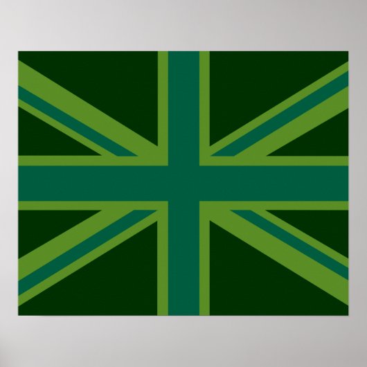 Grüne Union Jack Flagge Dekor Poster (Vorne)