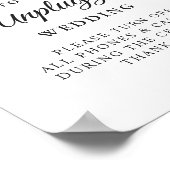 Grüne Unplugged Wedding Ceremony Sign Poster (Ecke)