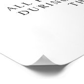 Grüne Unplugged Wedding Ceremony Sign Poster (Ecke)
