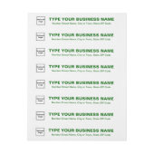 Grüne Unternehmenstexte zu weißer Rücksendeadresse (Bogen)