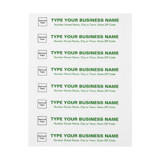 Grüne Unternehmenstexte zu weißer Rücksendeadresse (Bogen)