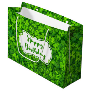 Grüne, üppige Kleider mit Wassertropfen zum Geburt Große Geschenktüte