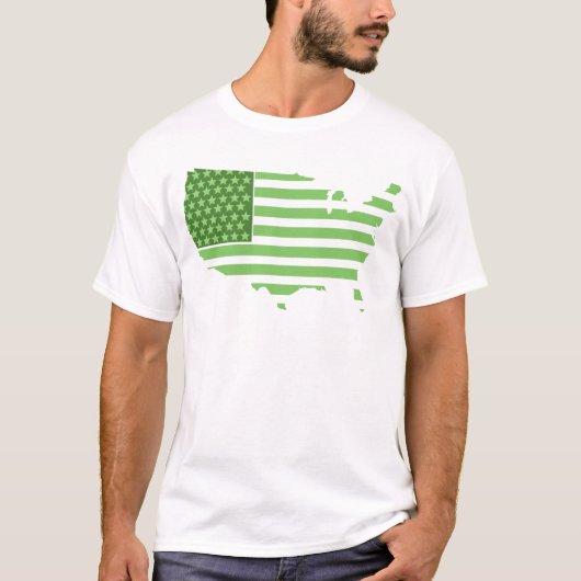 Grüne USA-Flagge T-Shirt (Vorderseite)