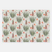 Grüne Valentine Aloe Succulents Stripes Hearts Geschenkpapier Set (Vorderseite)