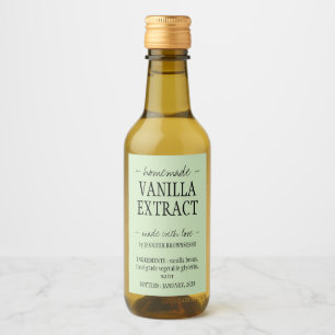Grüne Vanille-Extrakt-Flasche Selbstgemachter Trun Weinetikett