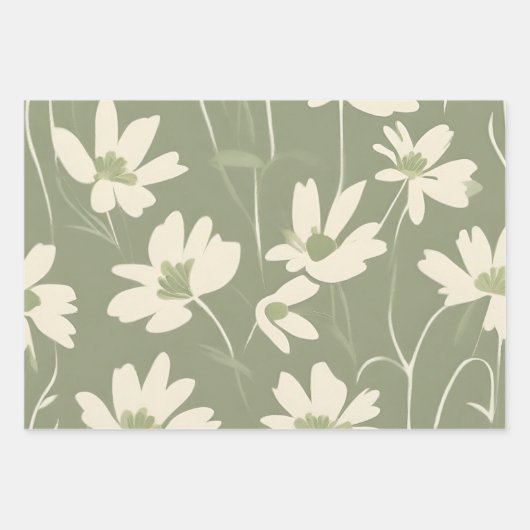 Grüne Variante mit heller Sage Geschenkpapier Set (Vorderseite 2)