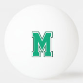 Grüne Varsity Monogram Tischtennisball (Vorderseite)