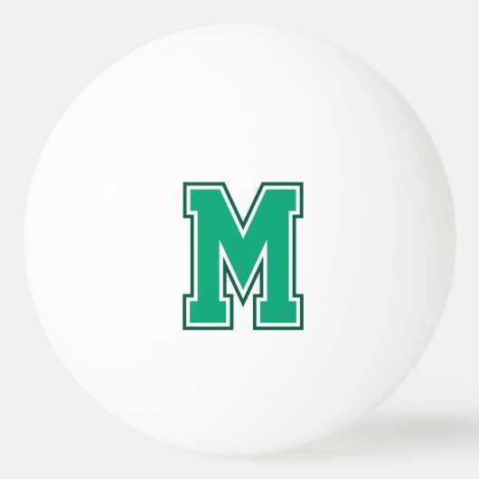 Grüne Varsity Monogram Tischtennisball (Vorderseite)