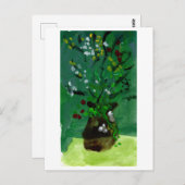 Grüne Vase auf grüner Hinterkarte Postkarte (Vorne/Hinten)