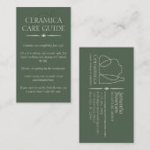 Grüne Vase Keramik Kümmre Instruction Visitenkarte (Vorne/Hinten)