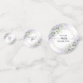 Grüne Vegetation Watercolor Lila Brautparty Konfetti (Vorderseiten)