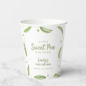 Grüne Veggie Sweet Pea in Pod Baby Dusche Pappbecher (Rückseite)