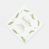 Grüne Veggie Sweet Pea in Pod Baby Dusche Serviette (Ecke)