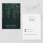 GRÜNE VELVET-LICHTSTRINGS ERSCHEINEN DIE ANGEBOTE  VISITENKARTE (Vorne/Hinten)