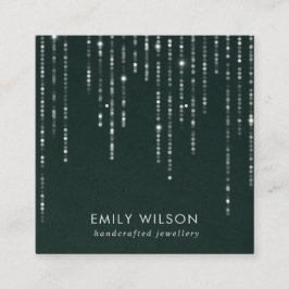 GRÜNE VELVET STREICHLICHTEN STUDIEREN OHRENANZEIGE QUADRATISCHE VISITENKARTE