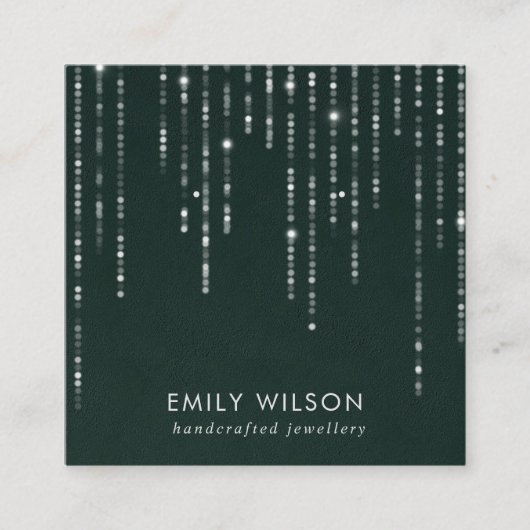 GRÜNE VELVET STREICHLICHTEN STUDIEREN OHRENANZEIGE QUADRATISCHE VISITENKARTE (Vorderseite)