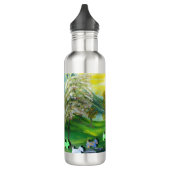 Grüne Venus-Schotten am Teich Edelstahlflasche (Links)