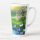 Grüne Venus-Schotten am Teich Milchtasse (Rechts)