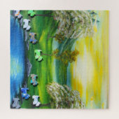 Grüne Venus-Schotten am Teich Puzzle (Horizontal)