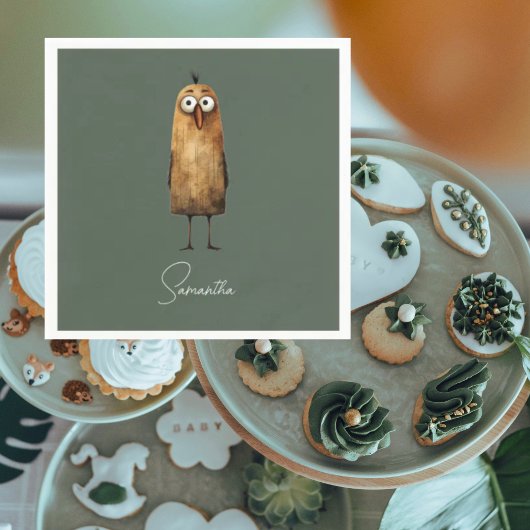 Grüne Verallgemeinerung Woodland Animal Baby Dusch Serviette