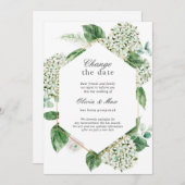 Grüne verändern das Datum Hochzeit verschoben Einladung (Vorne/Hinten)