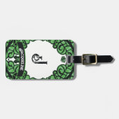 Grüne vergitterte Rosenprinzessin Gepäckanhänger (Vorderseite horizontal)