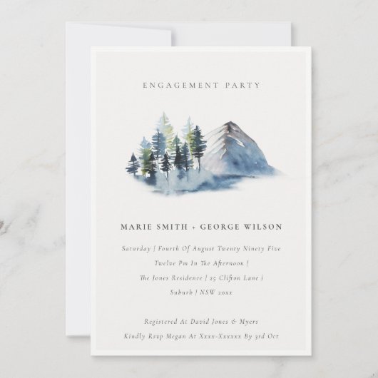 Grüne Verlobung aus Pinienwäldern lädt ein Dankeskarte (Vorderseite)