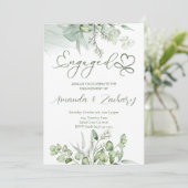 Grüne Verlobung Einladung (Stehend Vorderseite)