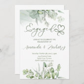 Grüne Verlobung Einladung (Vorne/Hinten)