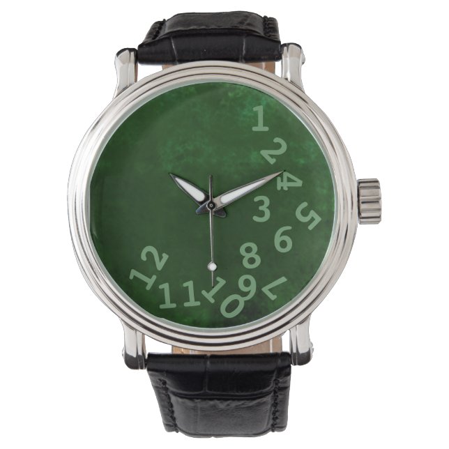 grüne verrückte Zeiten Armbanduhr (Vorderseite)