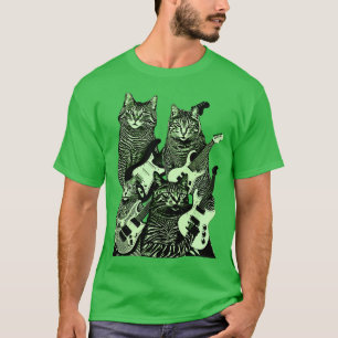 Grüne Version der GUITAR CATS T-Shirt