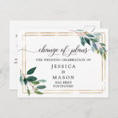 Grüne verspätete Hochzeiten ändern das Datum Postkarte (Vorne/Hinten)