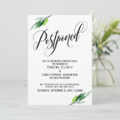 Grüne vertagte Hochzeitsankündigung Einladung (Stehend Vorderseite)