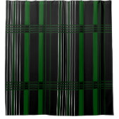 Grüne vertikale Streifen Duschvorhang (Vorderseite)