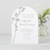 Grüne Verzauberung Wildblume Blühende Hochzeit Einladung (Stehend Vorderseite)