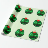Grüne Verzierung auf hellgrünem Umschlagpapier Geschenkpapier (Ungerollt)