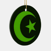 Grüne Verzierung des Mondes und des Sternes Keramikornament (Rechts)