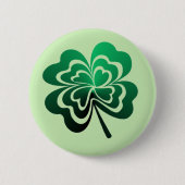 Grüne Vierblättriges Kleeblatt Button (Vorderseite)