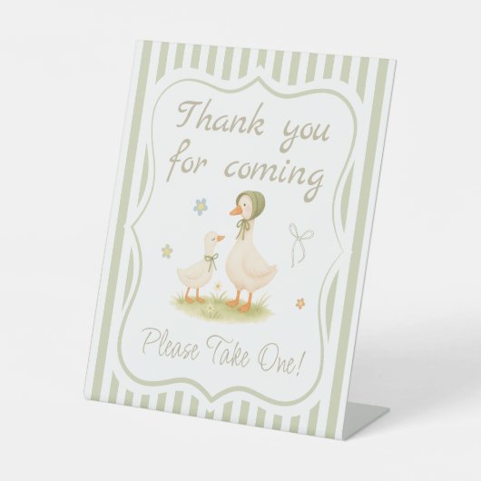 Grüne Vintage Alberne Gänsedusche Gefallen Sockelschild (Vorderseite)