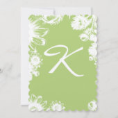 Grüne Vintage Blütenlandschaften einladen Einladung (Rückseite)