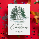 Grüne Vintage botanische Bäume Wasserfarbe Weihnac Feiertagskarte<br><div class="desc">Machen Sie diese grüne Vintage Botanische Tree Watercolor Weihnachtskarte in dieser Ferienzeit zu sich. Mit einem wunderschön handbemalten botanischen Baumdesign in satten grünen Tönen eignet sich diese Karte hervorragend, um festlichen Beifall mit einer Touch von Eleganz zu vermitteln. Der zeitlose Charme des Hauses, der sich sowohl für persönliche Grüße als...</div>