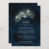 Grüne Vintage Bouquet, Einzelheiten zur Hochzeit Einladung (Vorne/Hinten)