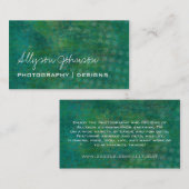 Grüne Vintage Geschäfts-Karten Visitenkarte (Vorne/Hinten)