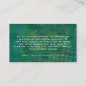 Grüne Vintage Geschäfts-Karten Visitenkarte (Rückseite)
