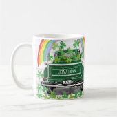 Grüne Vintage LKW Kleeblatt Regenbogenbezeichnung Kaffeetasse (Links)