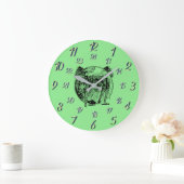 Grüne Vintage Militärzeit große Uhr (Zuhause)